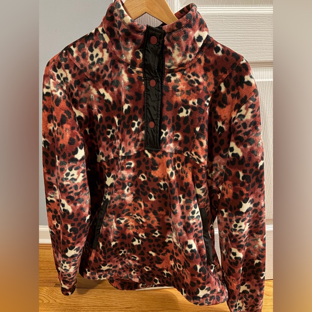 Roxy Leopard Print Fleece Pullover
